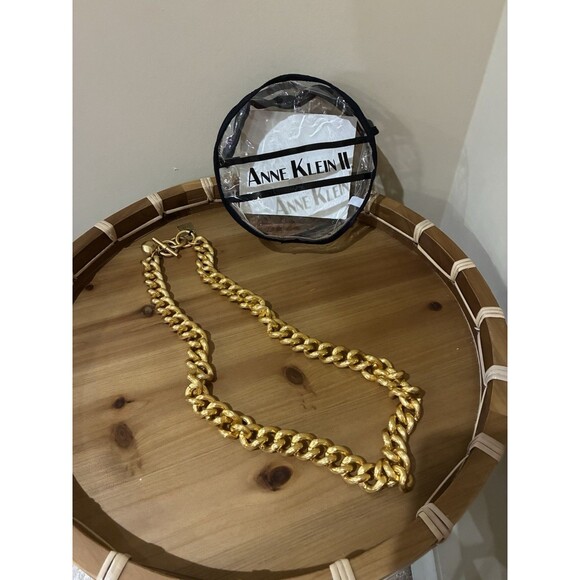 CHUNKY ANNE KLEIN II CHAIN LINK VINTAGE 1992 FALL COLLECTION NECKLACE NEW - Picture 3 of 5